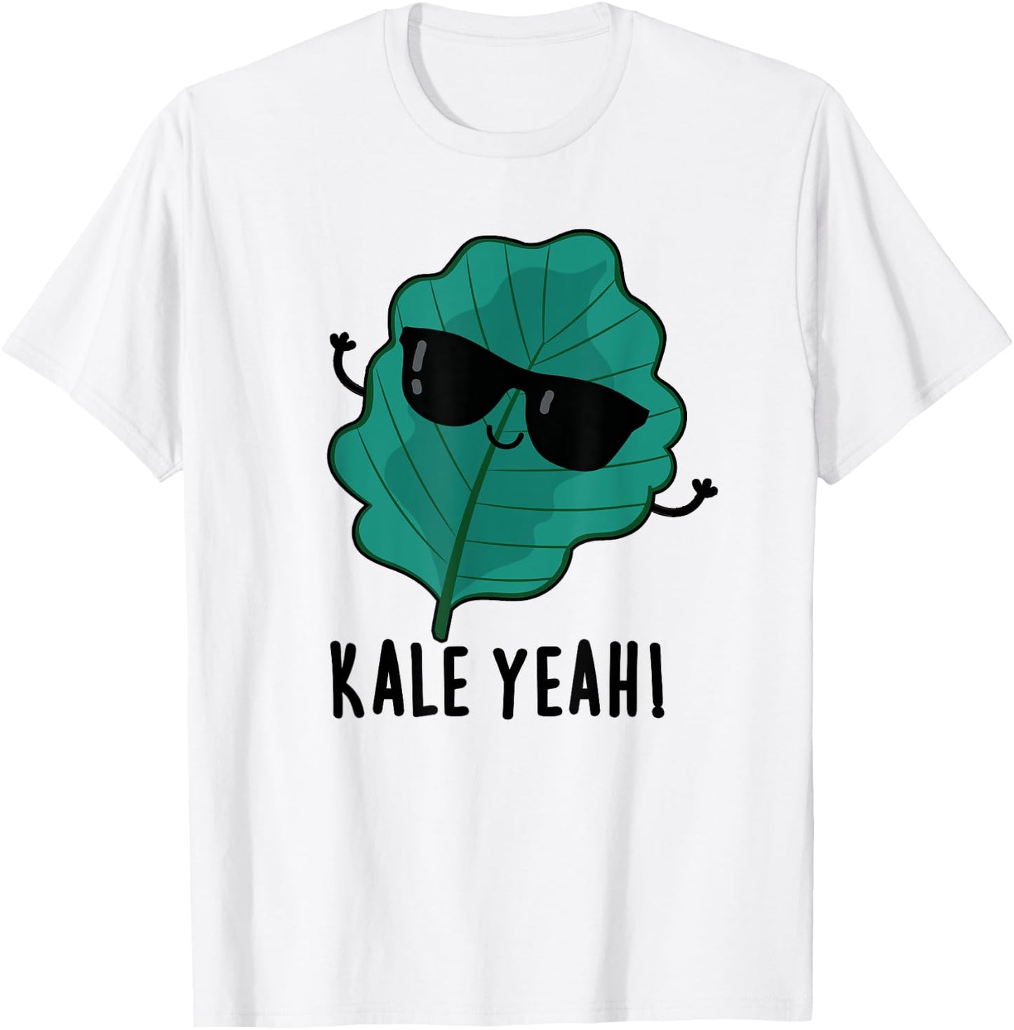 Kale Yeah Funny Vegetable Pun T-Shirt - T-Shirt | White
