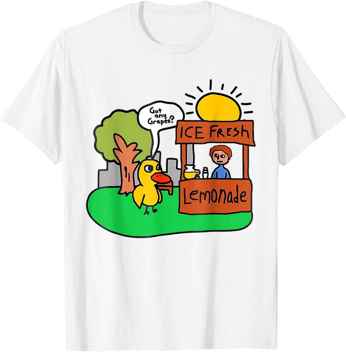 Ice Fresh Lemonade Got Any Grapes Duck Funny Gift T-Shirt - T-Shirt | White