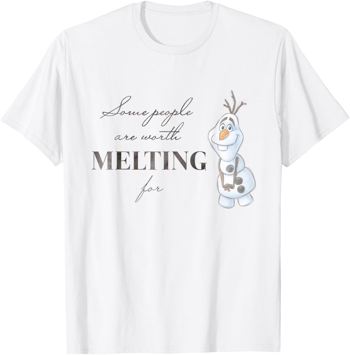 Disney 100 Anniversary Frozen Olaf D100 Quote Sweet T-Shirt - T-Shirt | White
