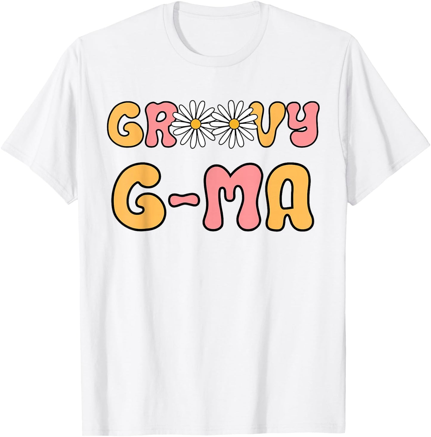 Retro Groovy G-ma Grandma Hippie Family Matching Mothers Day T-Shirt - T-Shirt | White