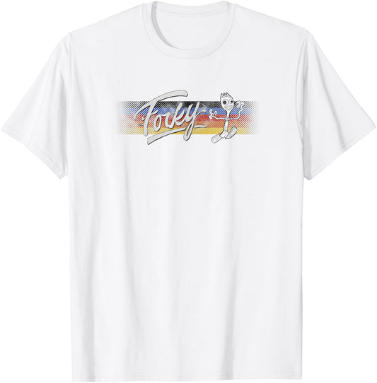 Disney Toy Story 4 Forky Rainbow Stripe Run T-Shirt - T-Shirt | White