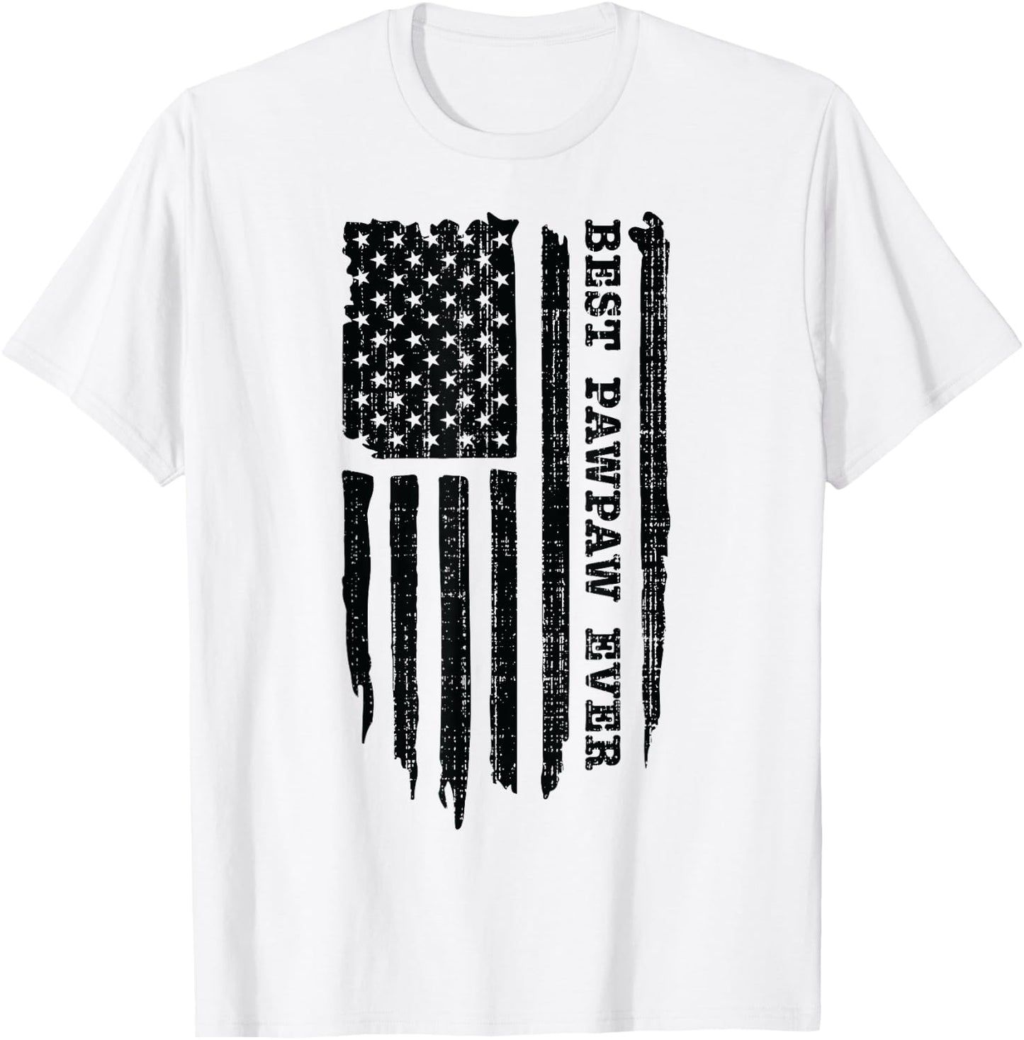 Best Pawpaw Ever American Flag Funny Father's Day T-Shirt - T-Shirt | White