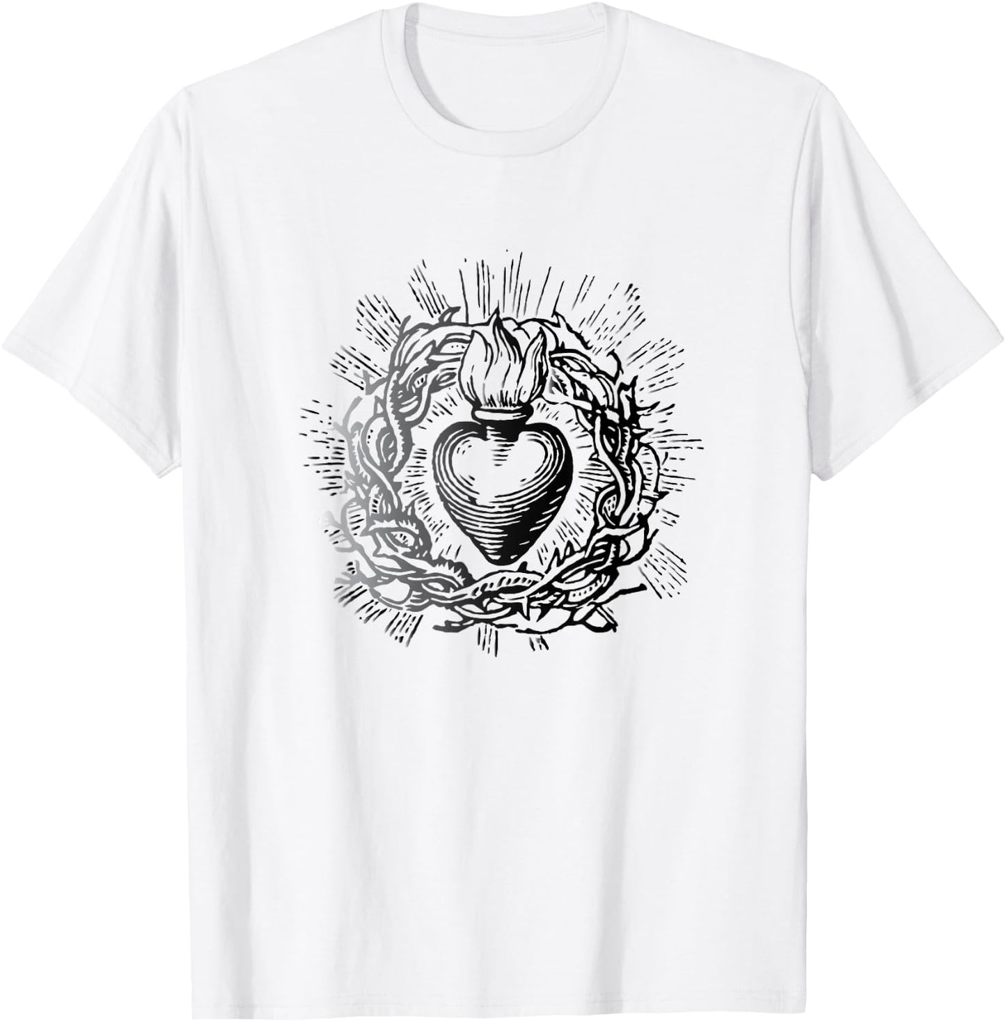 Traditional Sacred Heart of Jesus T-Shirt - T-Shirt | White