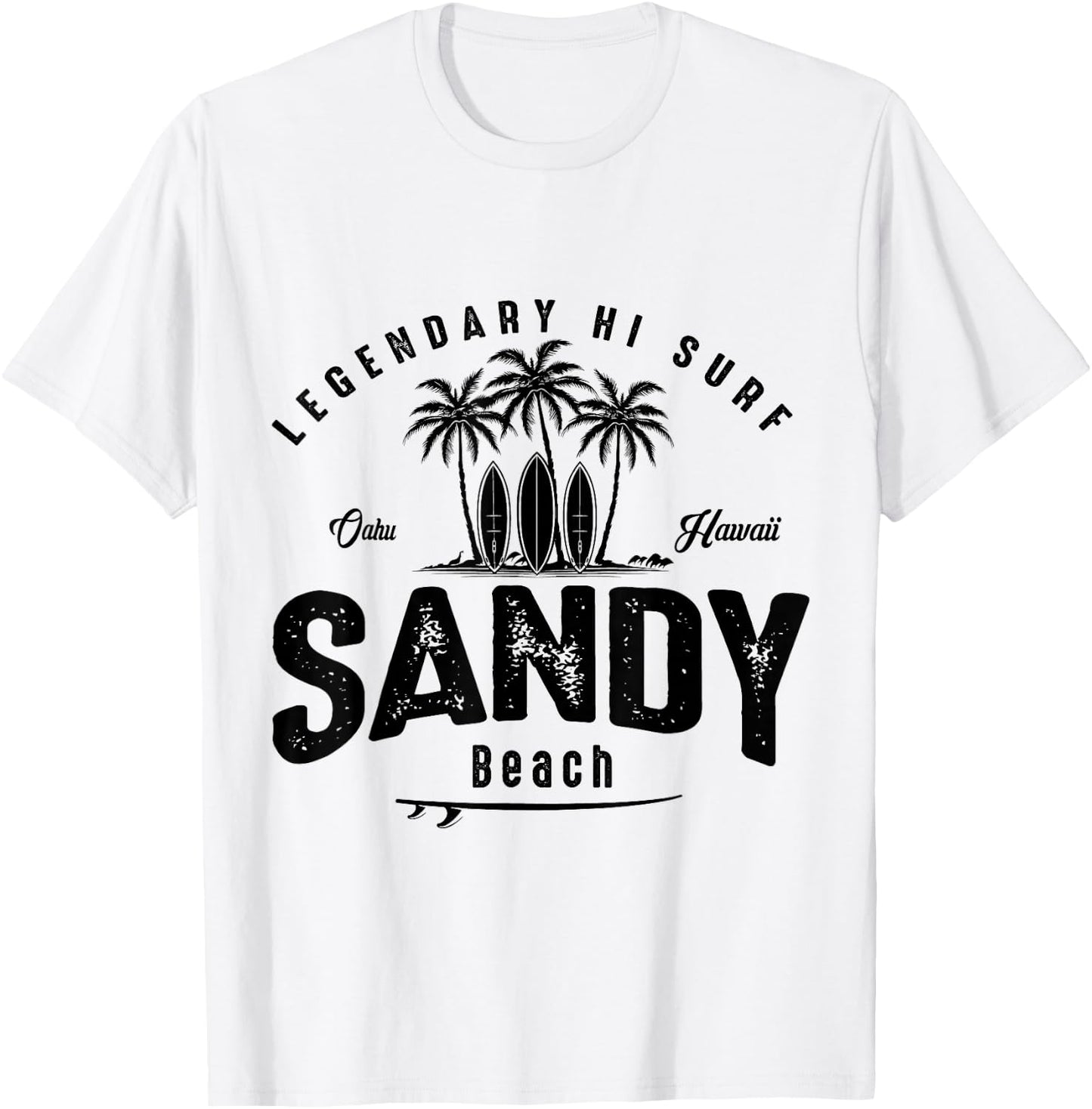 Sandy Beach Oahu Hawaii SIMPLE SURF BEACH Women Girls Kids T-Shirt - T-Shirt | White
