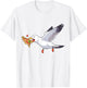 Cranky Seagull Funny Shirt Beach Birds Stealing Pizza Summer T-Shirt - T-Shirt | White