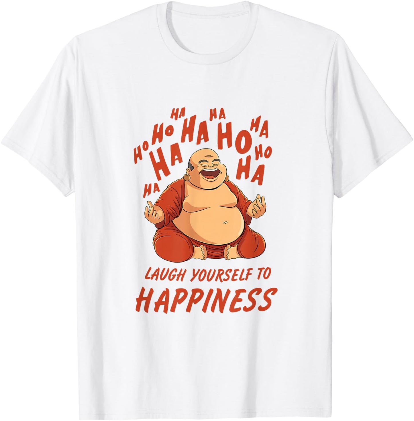 Laughing Meditation Buddha Design for Laughter Yoga Training T-Shirt - T-Shirt | White