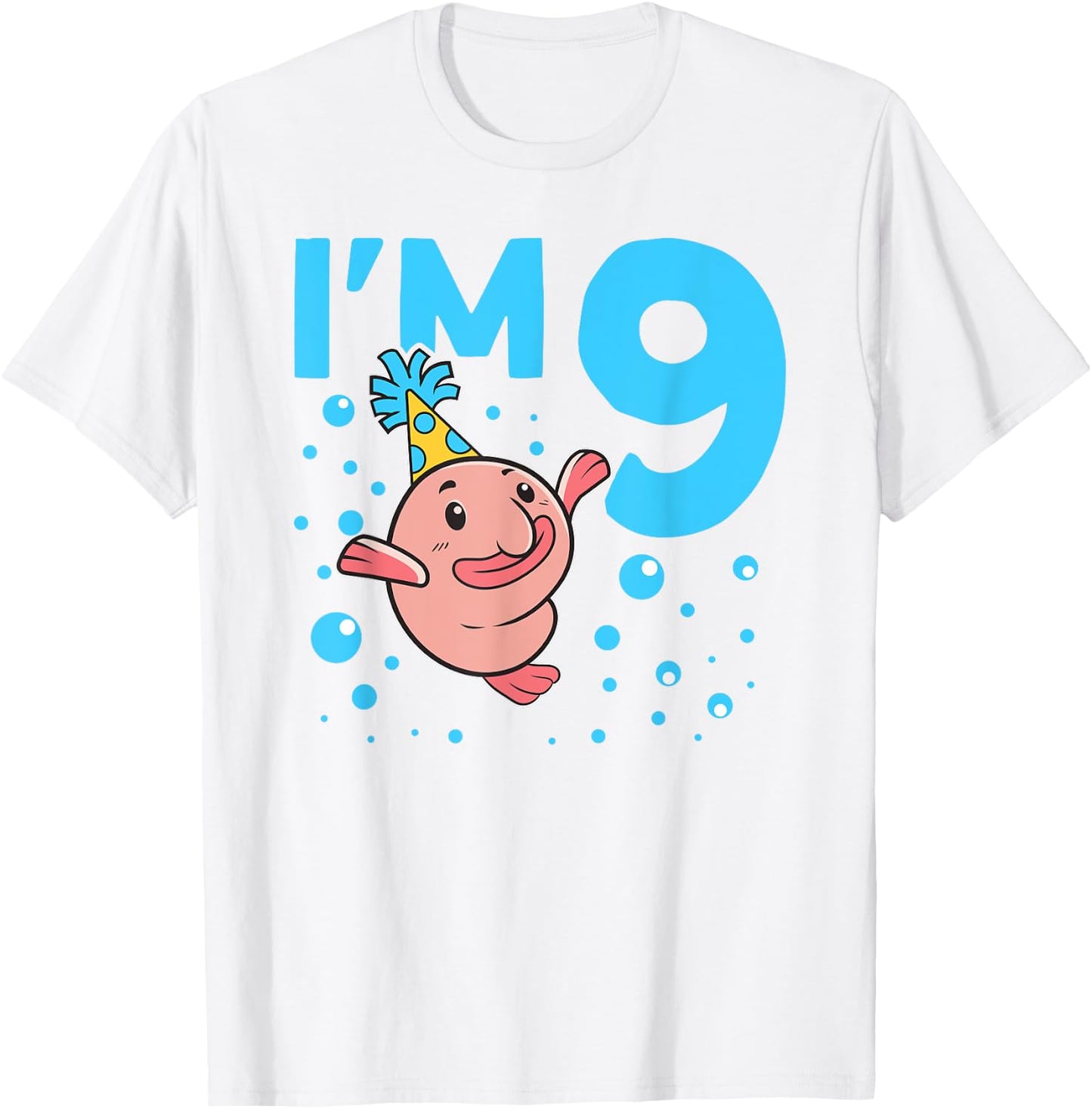 I'm 9 Blob Fish 9th Birthday Blobfish T-Shirt - T-Shirt | White