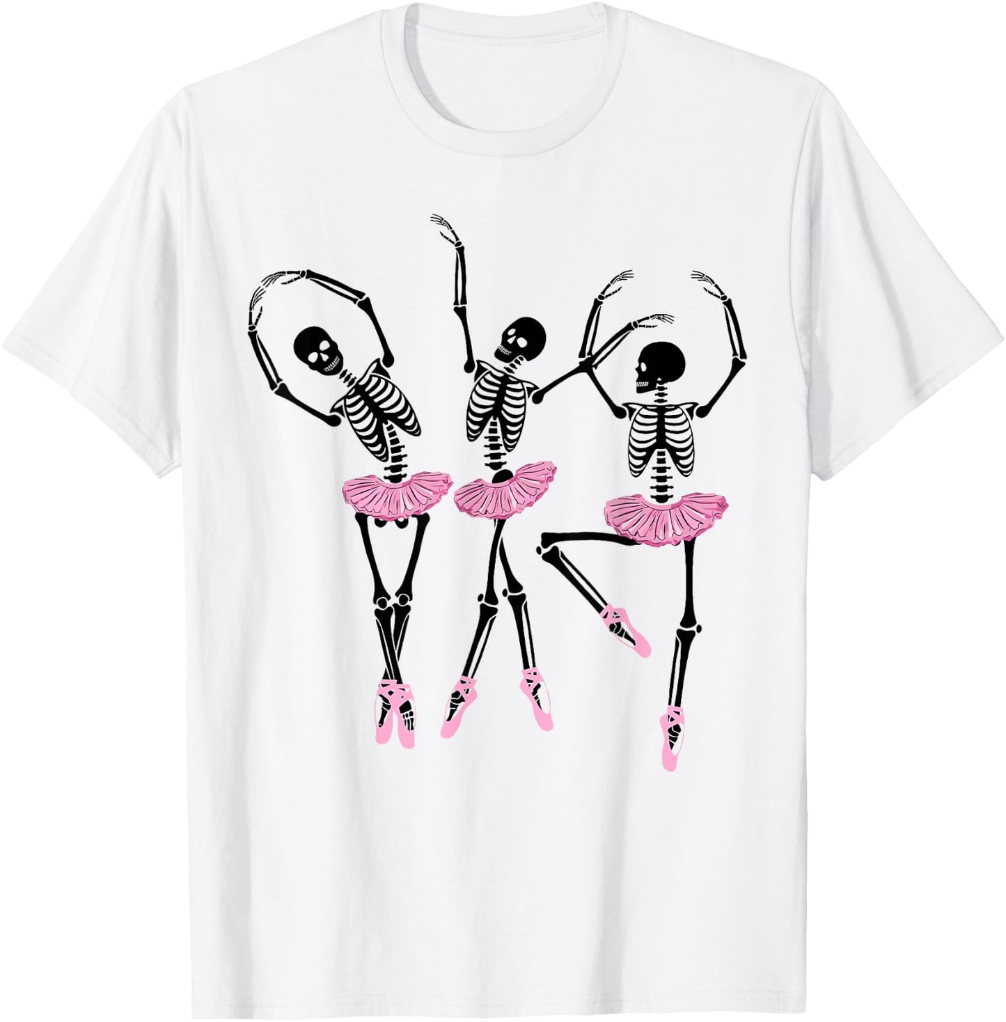 Ballerina Skeletons Dancing Halloween Ballerina Skeleton T-Shirt - T-Shirt | White