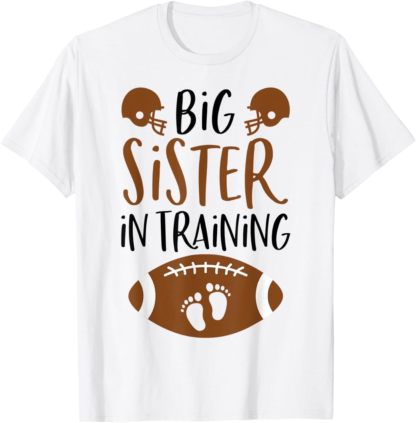 Big Sister in Training Fall Football Autumn Fall Pregnancy T-Shirt - T-Shirt | White