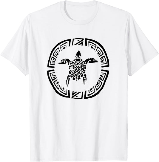 Sea Turtle Vintage Retro Tribal Throwback Vacation T-Shirt - T-Shirt | White