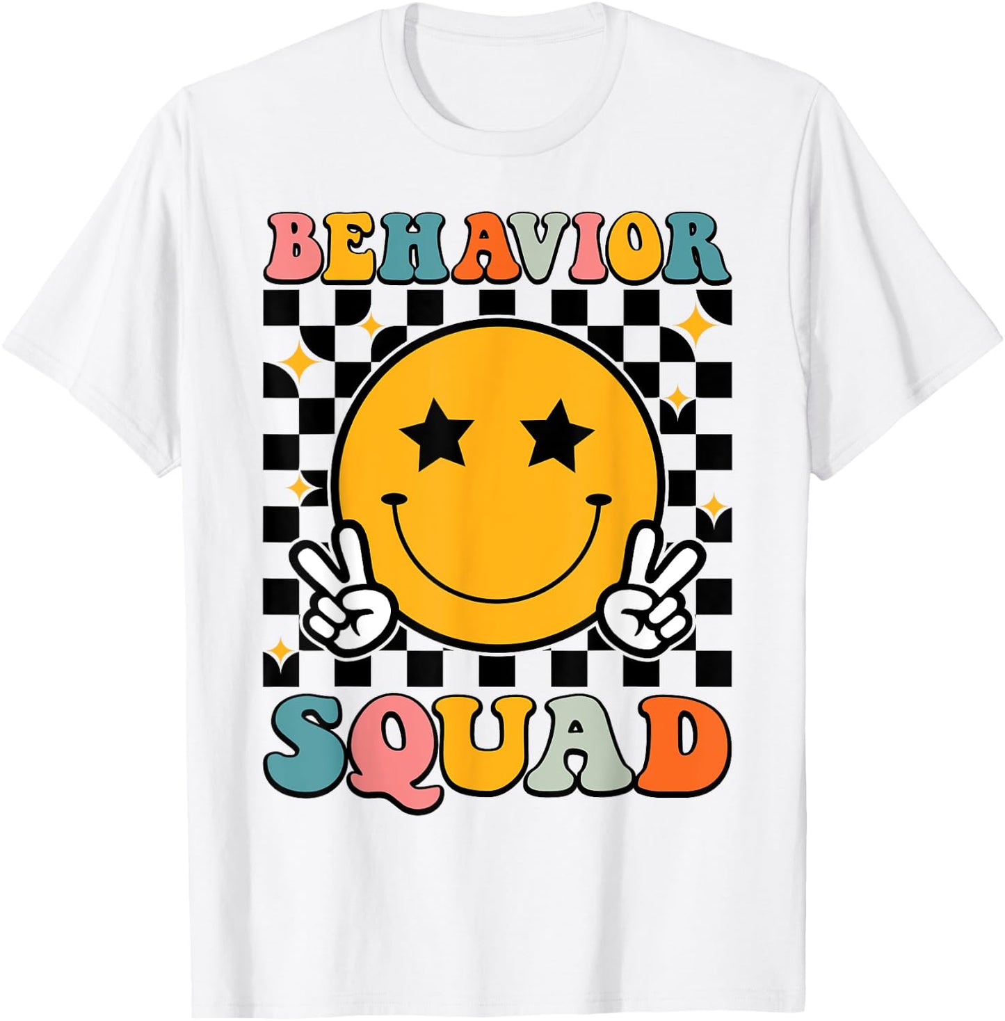 Behavior Squad Specialist Analyst Behavior Teacher Retro T-Shirt - T-Shirt | White