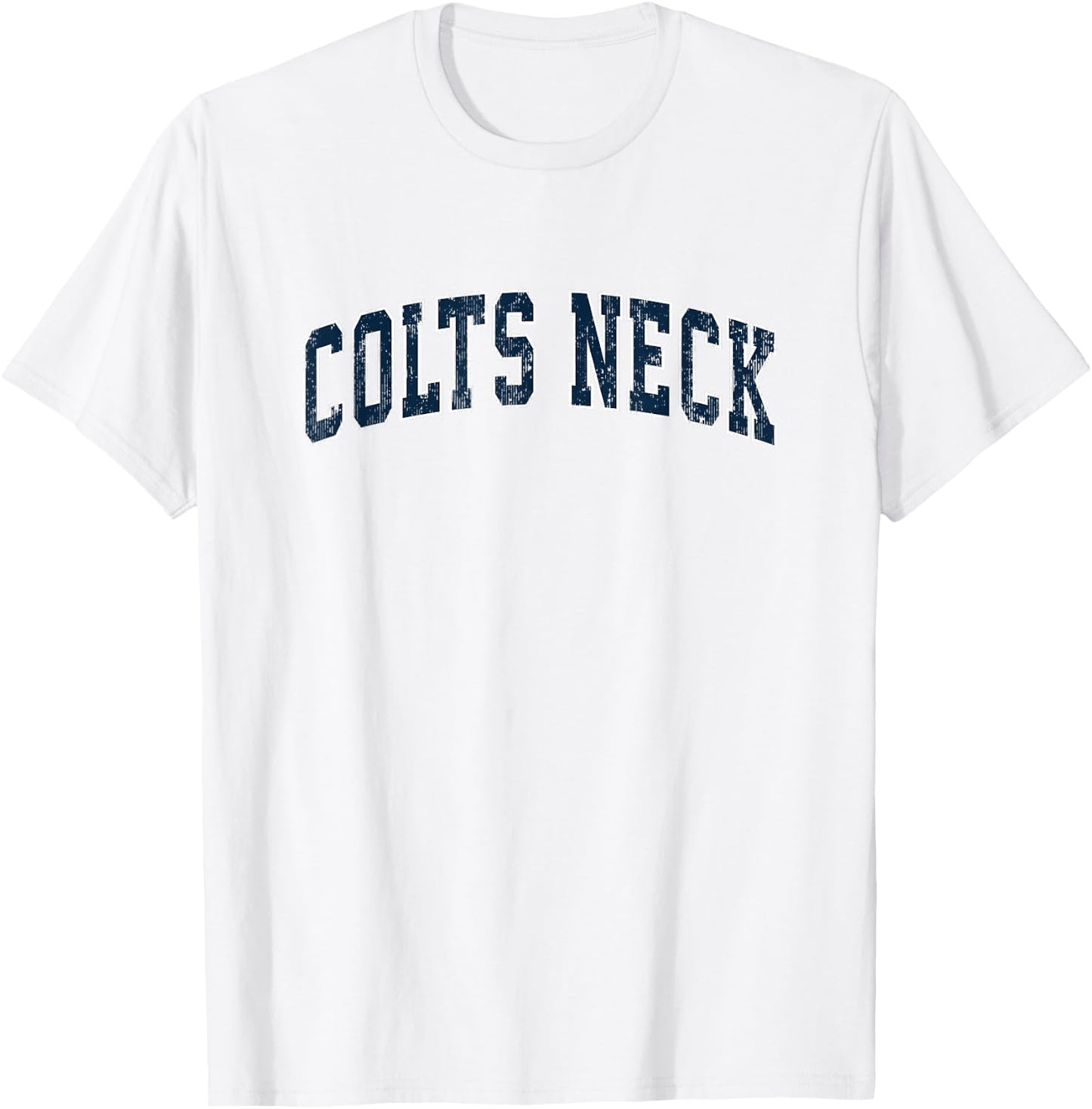 Colts Neck New Jersey NJ Vintage Sports Design Navy Design T-Shirt - T-Shirt | White