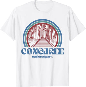 Congaree National Park Retro Vintage Style Outdoor Hiking T-Shirt - T-Shirt | White
