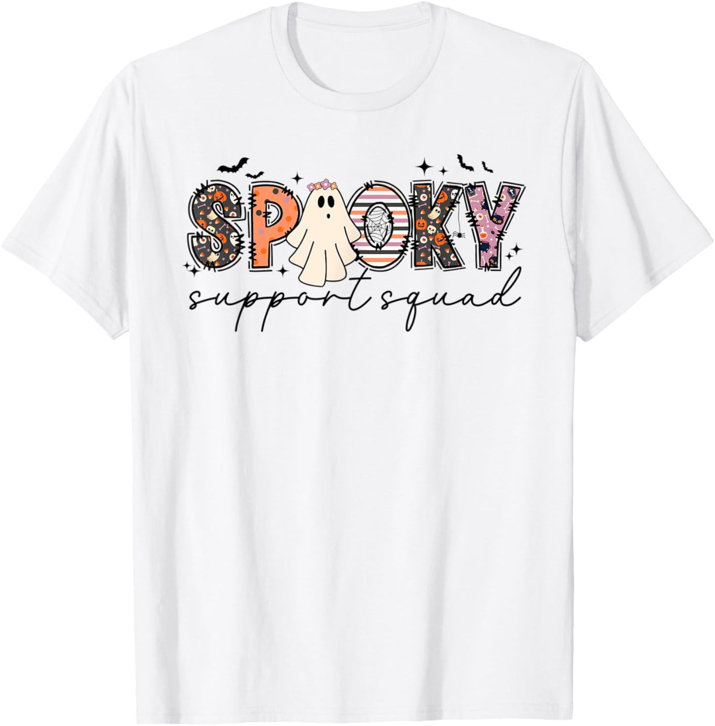 Spooky Support Squad Halloween School Office Staff Employees T-Shirt - T-Shirt | White
