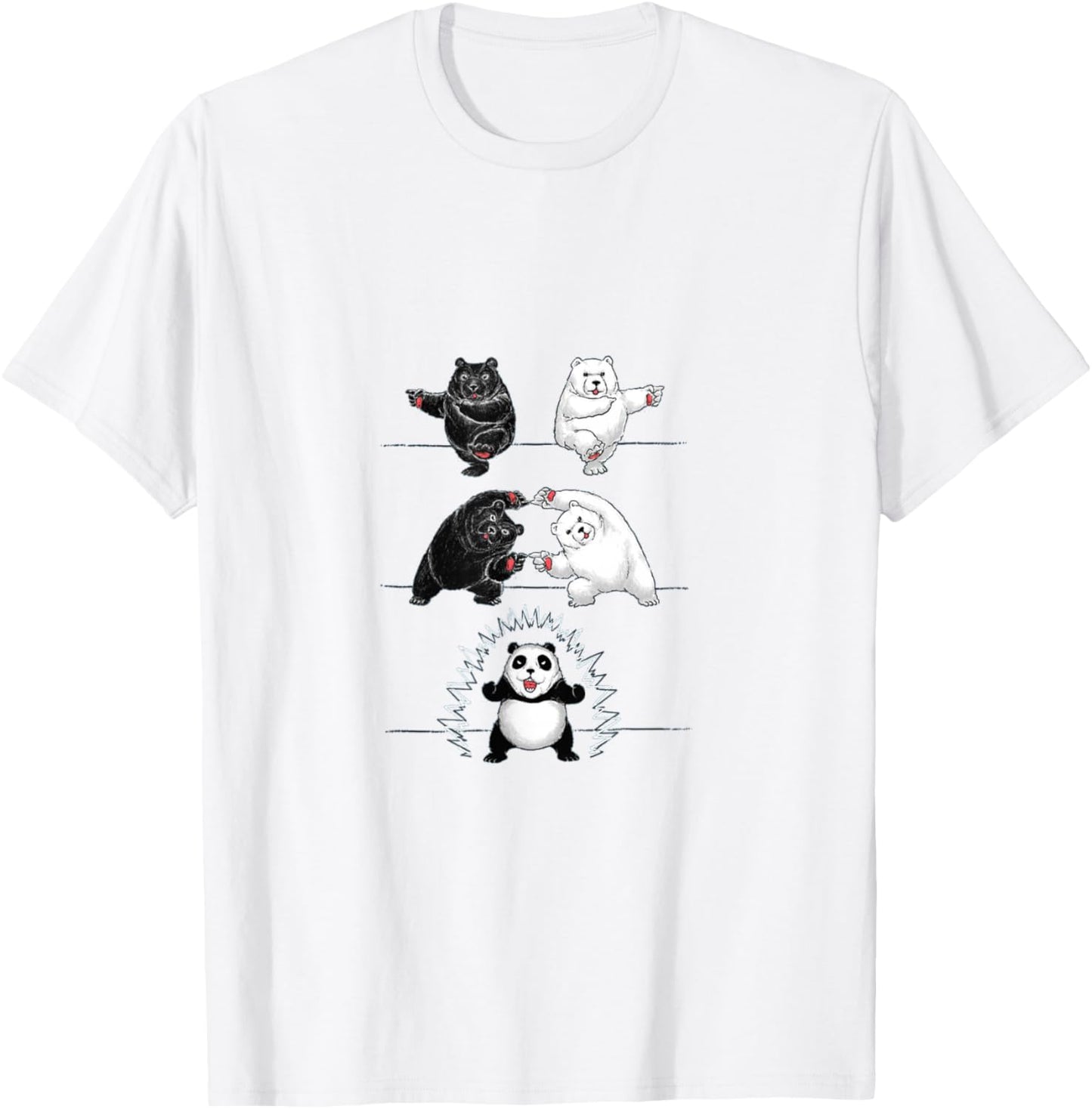 Panda Bear Giant Panda Fusion Dance Polar White Back Merge T-Shirt - T-Shirt | White