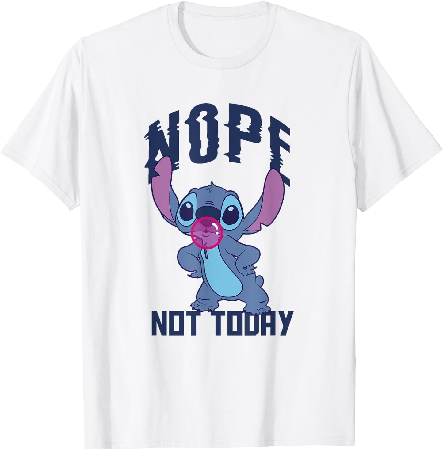 Disney Lilo & Stitch Nope Not Today Sassy Pose Chest Logo T-Shirt - T-Shirt | White