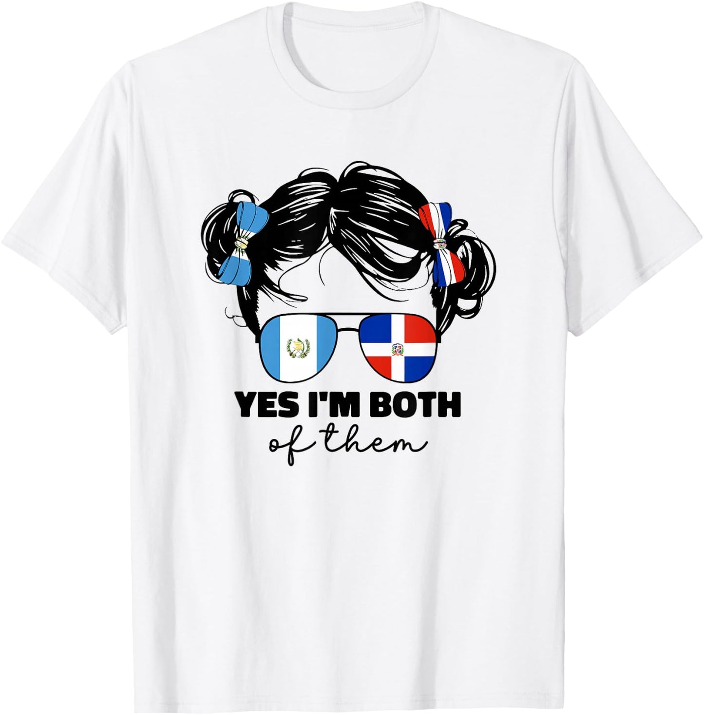 Half Dominican And Guatemalan Guatemala Flag Kids Girls Mix T-Shirt - T-Shirt | White