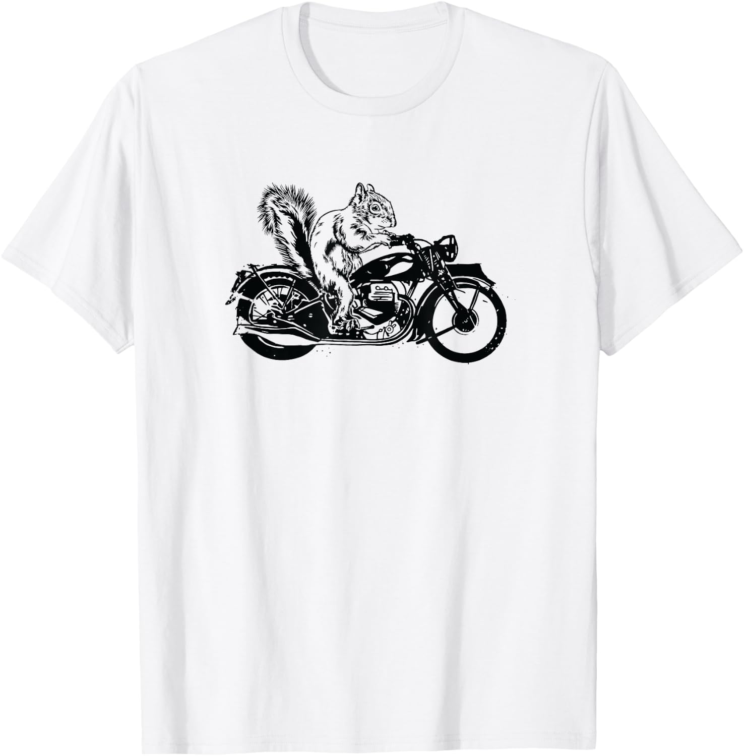 Squirrel Biker Design - For Squirrel Lovers T-Shirt - T-Shirt | White