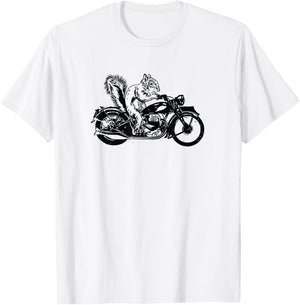Squirrel Biker Design - For Squirrel Lovers T-Shirt - T-Shirt | White
