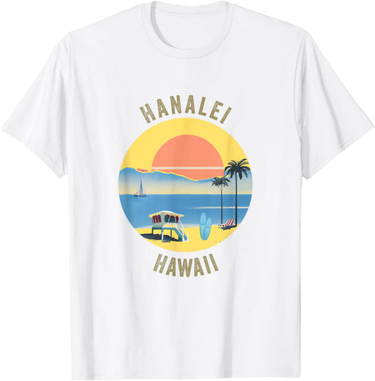Hanalei Souvenir Apparel - Retro Vintage Hanalei T-Shirt - T-Shirt | White