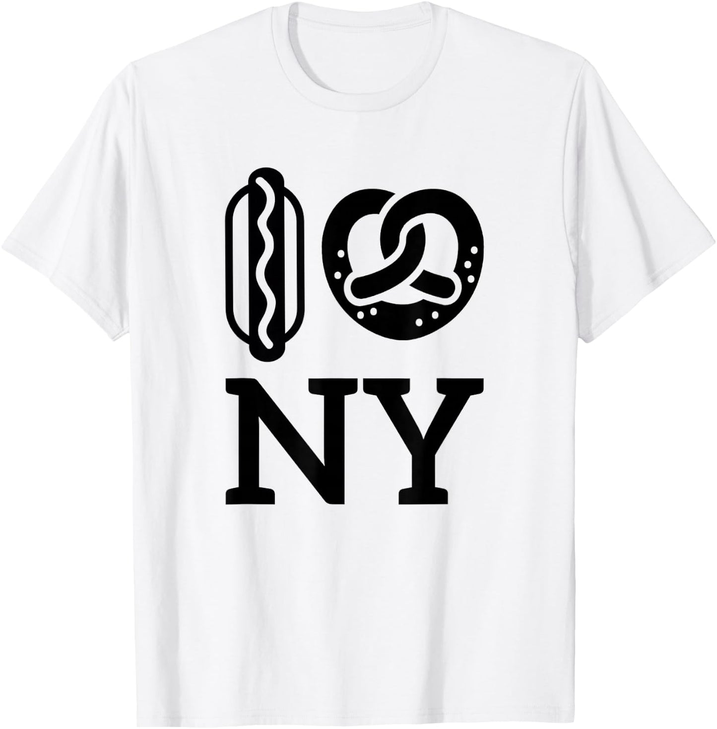 Hot Dog Soft Pretzel New York City NYC T-Shirt - T-Shirt | White