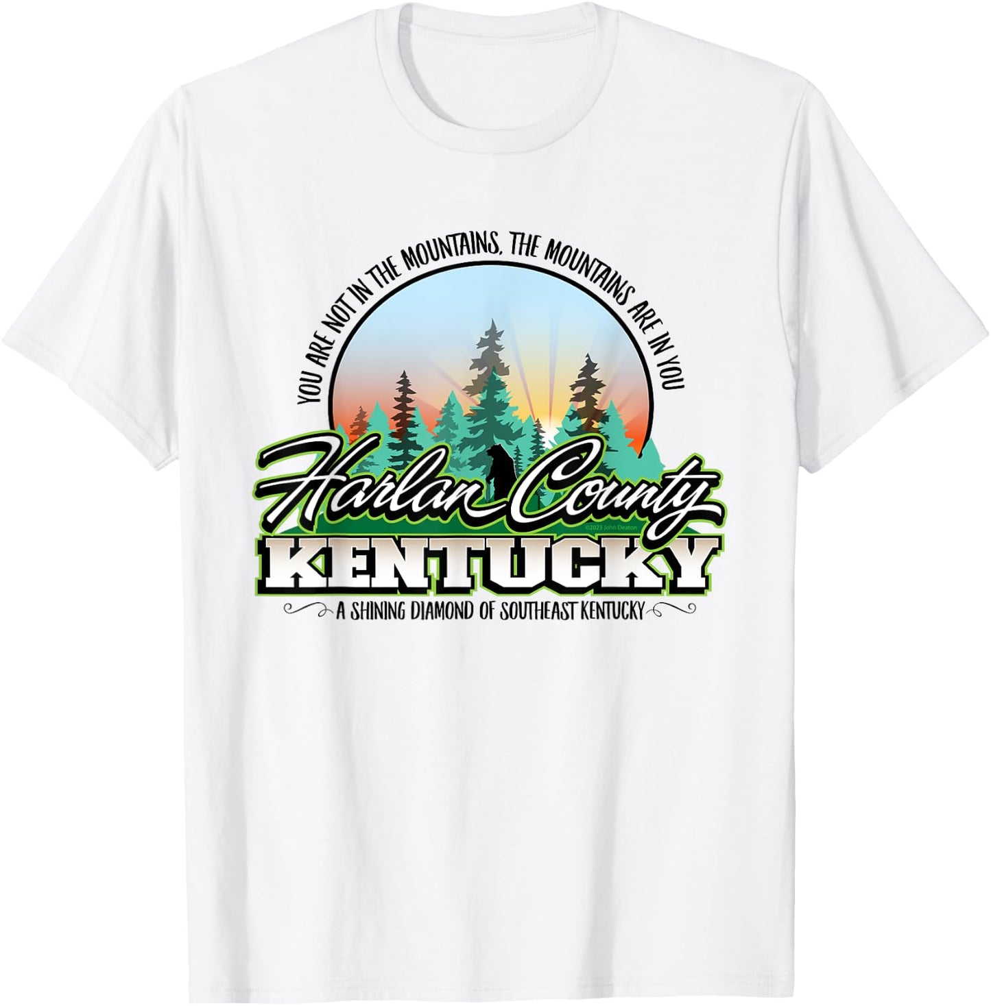 Harlan County Kentucky The Mountains Are In You Black Bear T-Shirt - T-Shirt | White