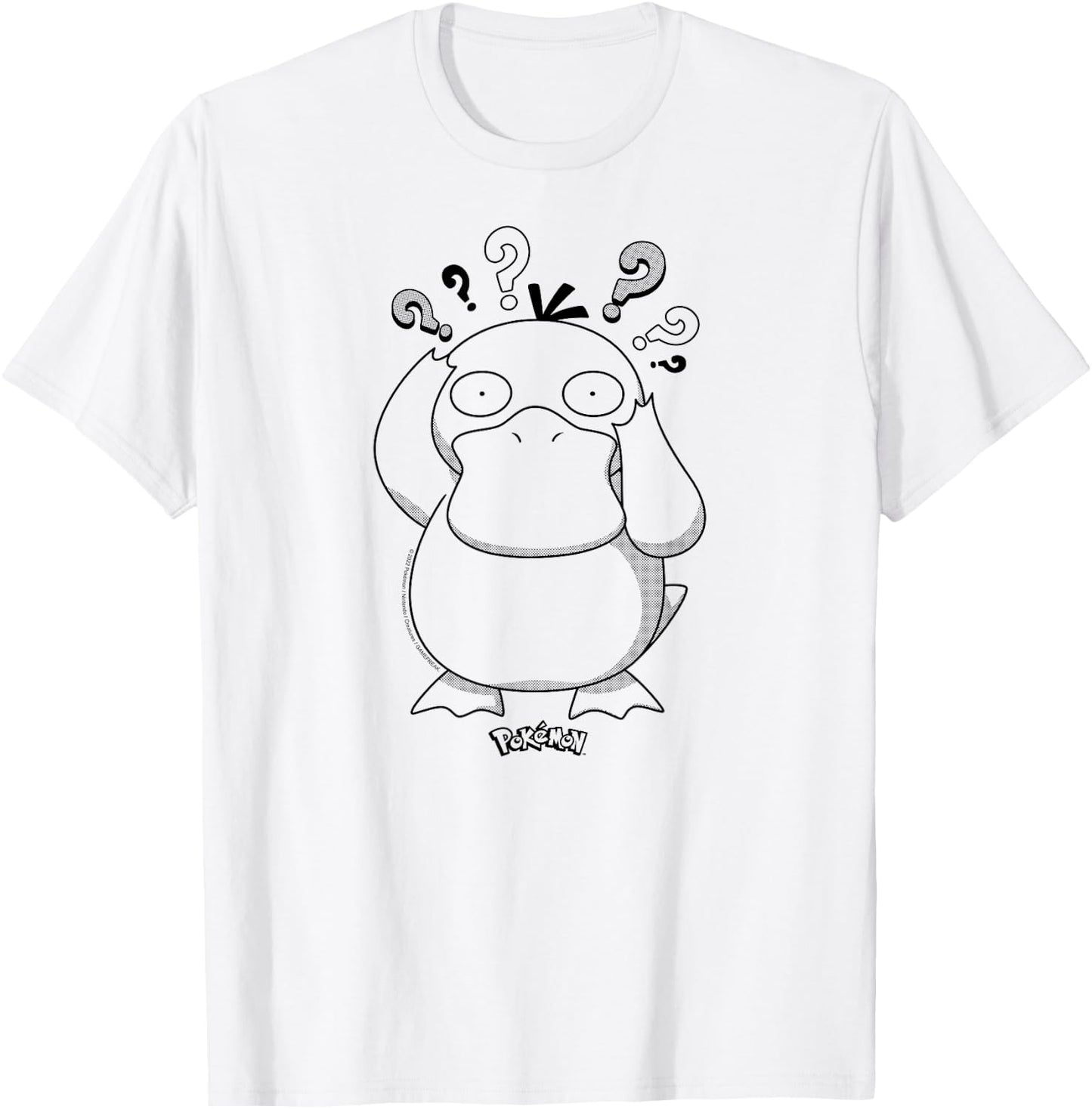 Pokémon - Psyduck Pattern T-Shirt - T-Shirt | White