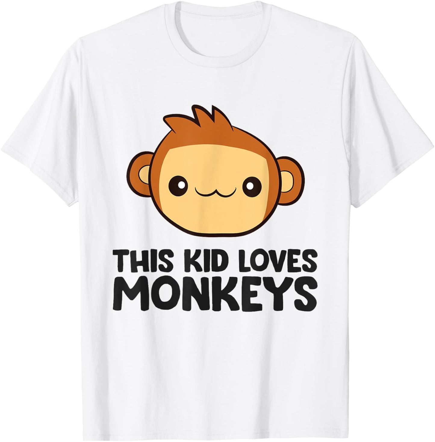 Monkey Love Children Boys Girls This Kid Loves Monkeys T-Shirt - T-Shirt | White