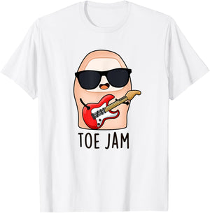 Toe Jam Funny Music Pun T-Shirt - T-Shirt | White