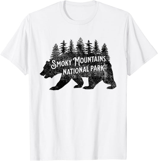 Great Smoky Mountains Tennessee Nature Bear Hiking Outdoors T-Shirt - T-Shirt | White