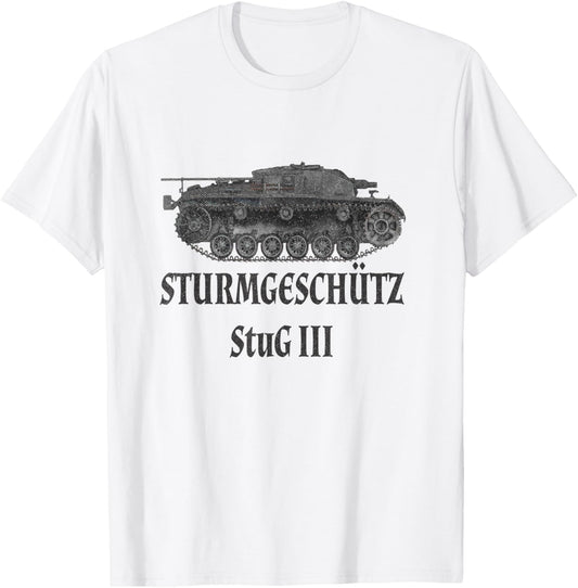 WW2, storm protection III, StuG III, army, Germany tank T-Shirt - T-Shirt | White