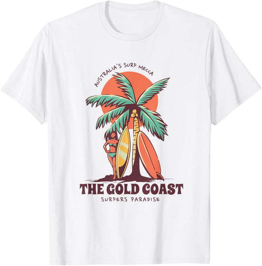 Surfers Paradise Gold Coast Australia Novelty Surfing T-Shirt - T-Shirt | White