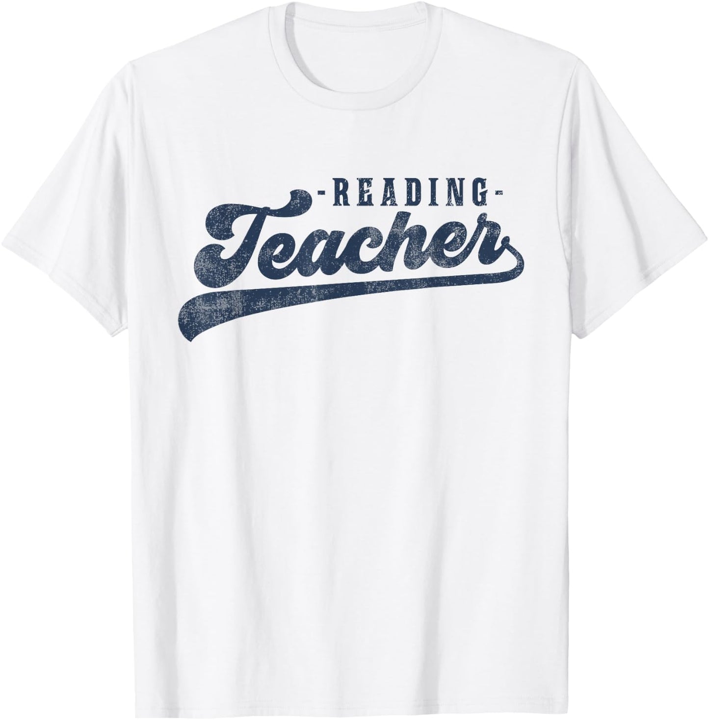 Reading Teacher Men Women Vintage Graphic Reading Teacher T-Shirt - T-Shirt | White