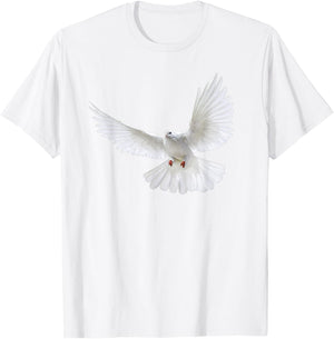 Beautiful Flying Peaceful White Dove Photo Silhouette T-Shirt - T-Shirt | White