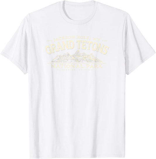 Grand Teton National Park Mountains Graphic T-Shirt - T-Shirt | White