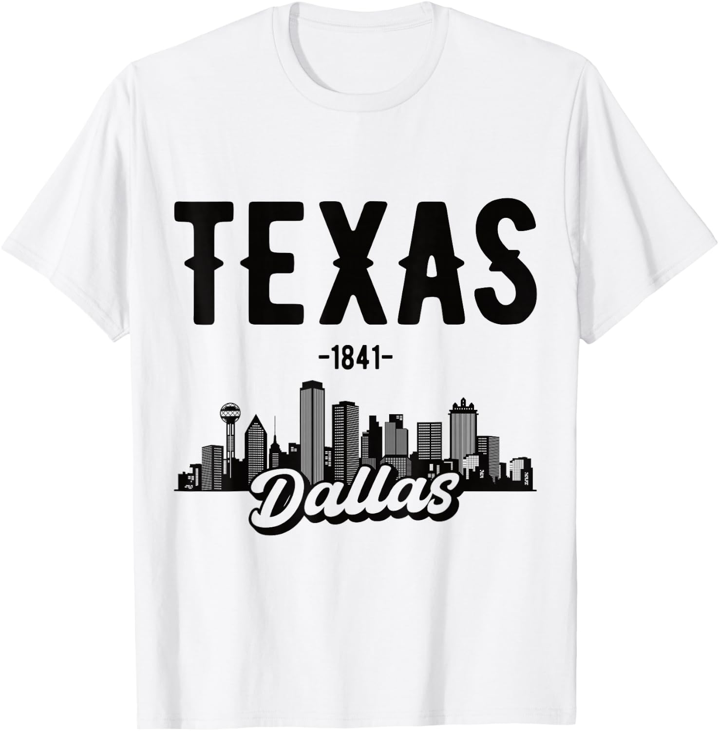 Dallas Texas Skyline T-Shirt - T-Shirt | White