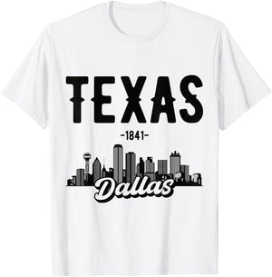 Dallas Texas Skyline T-Shirt - T-Shirt | White