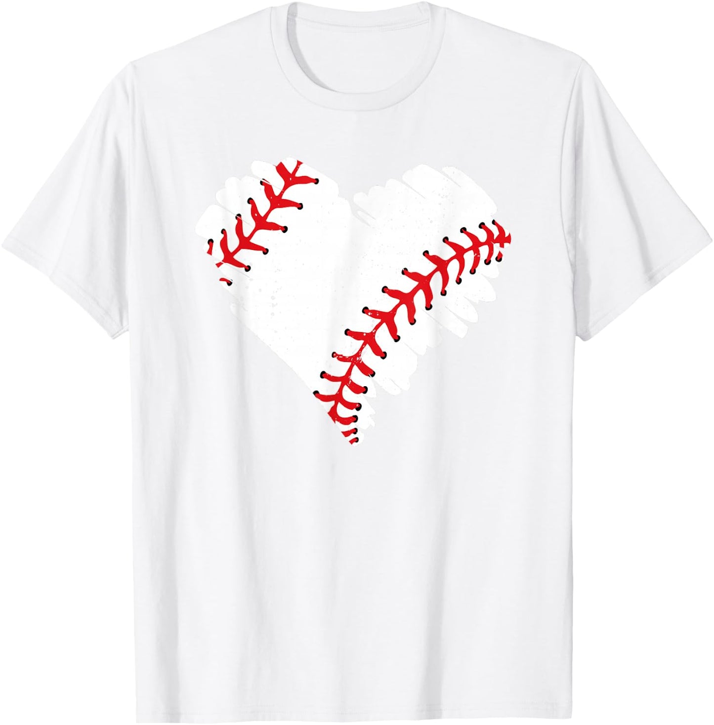 Orange Baseball Heart T-Shirt - T-Shirt | White