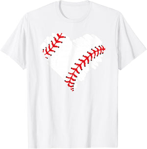 Orange Baseball Heart T-Shirt - T-Shirt | White