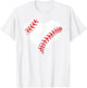Orange Baseball Heart T-Shirt - T-Shirt | White