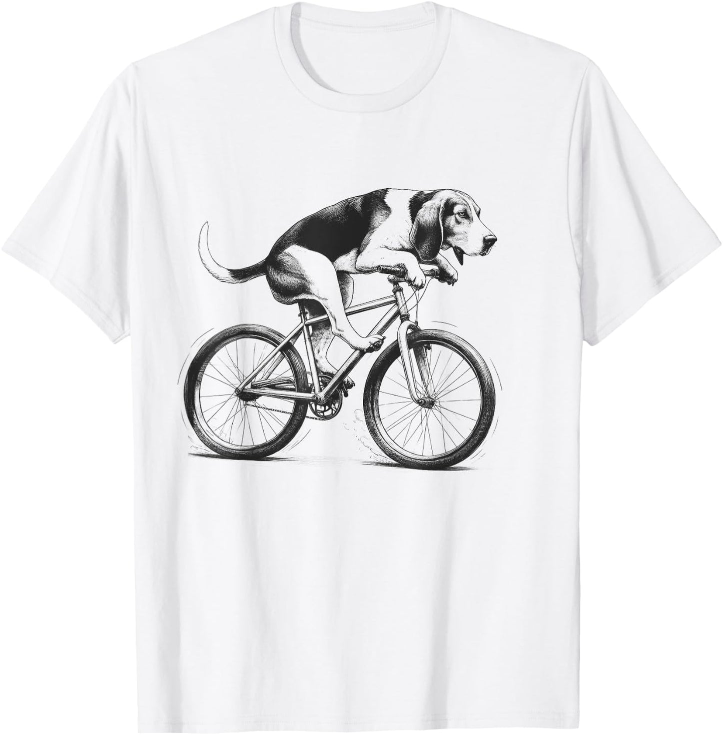 Treeing Walker Coonhound Dog Riding a Bike Bicycle Cycling Men Women Kids T-Shirt - T-Shirt | White