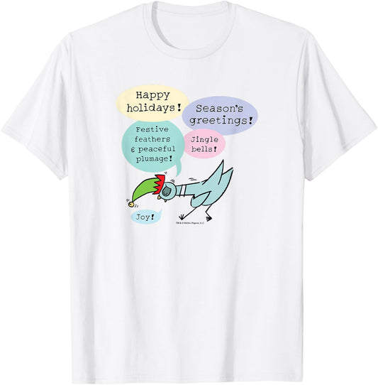 The Pigeon Seasons Greetings Christmas Pigeon T-Shirt - T-Shirt | White