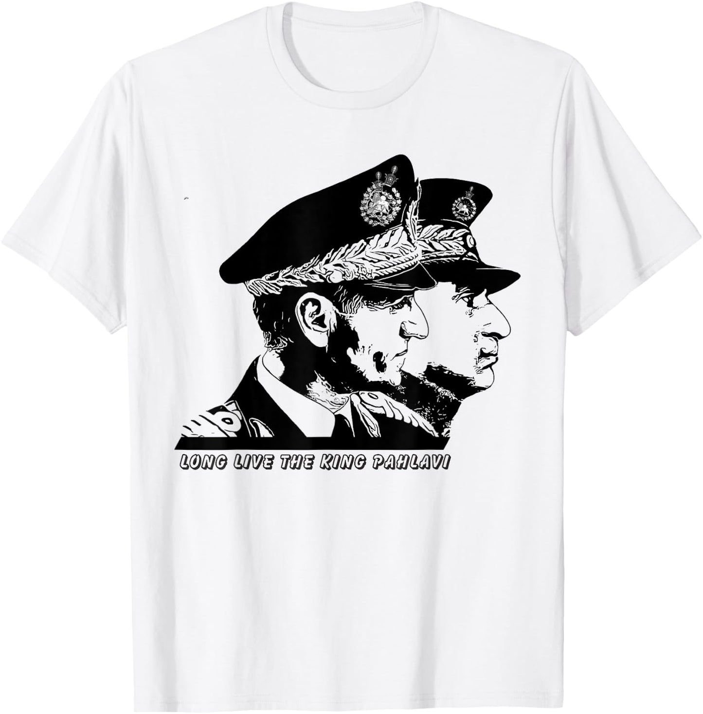 Iran Gilaki Co King Reza Shah and King Mohammad Reza Pahlavi T-Shirt - T-Shirt | White