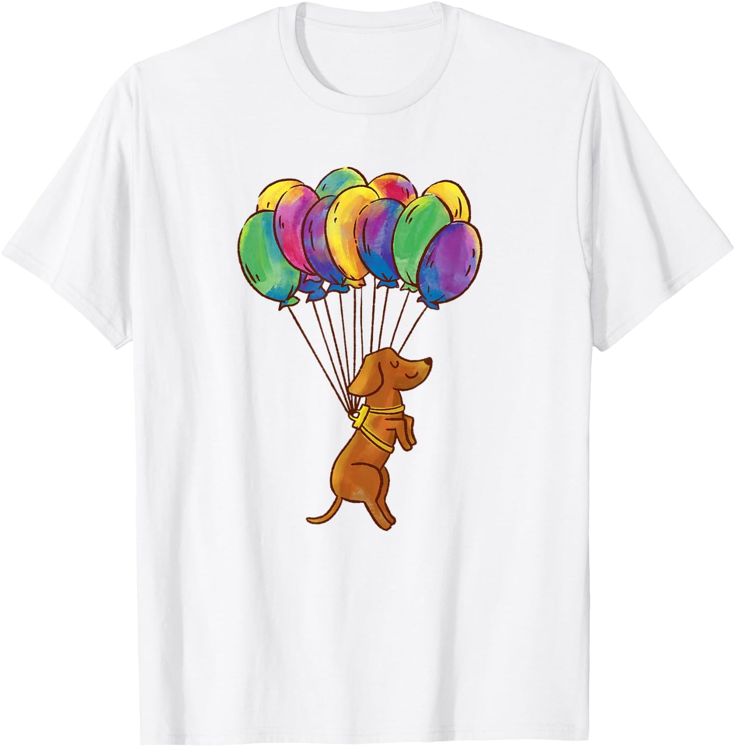 Dachshund Dog Balloons Pet T-Shirt - T-Shirt | White