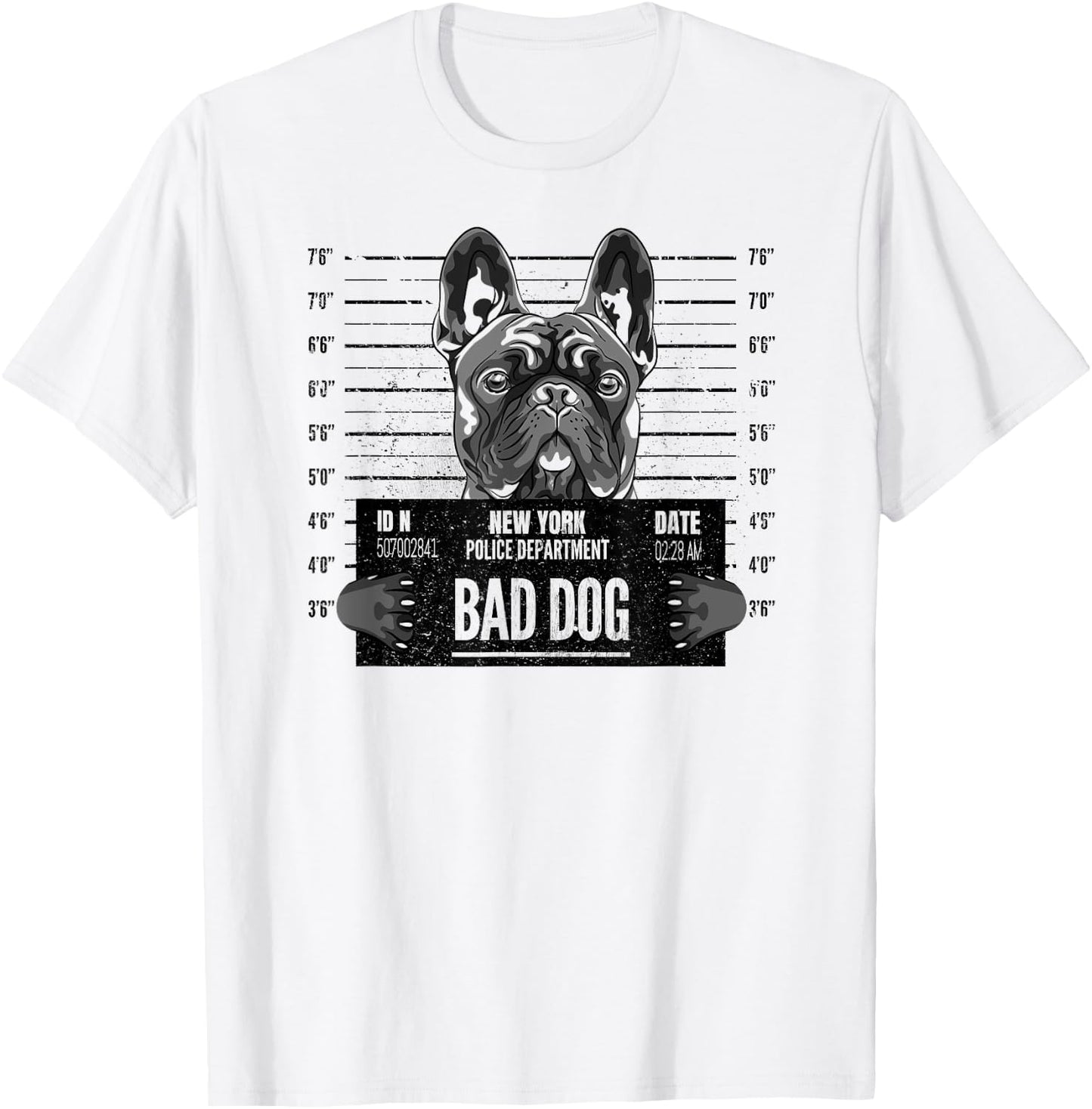 French Bulldog Bad Dog Jail Frenchie Dog Dad Frenchie Mom Women Girls Kids T-Shirt - T-Shirt | White
