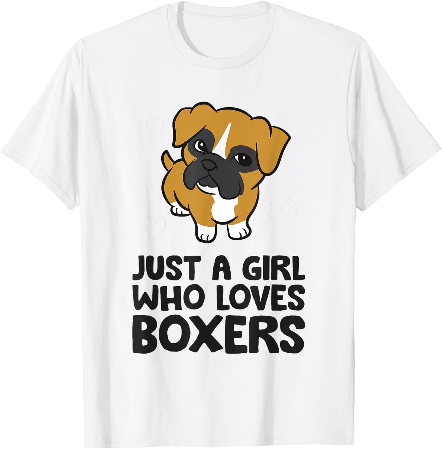 Just A Girl Who Loves Boxers T-Shirt - T-Shirt | White