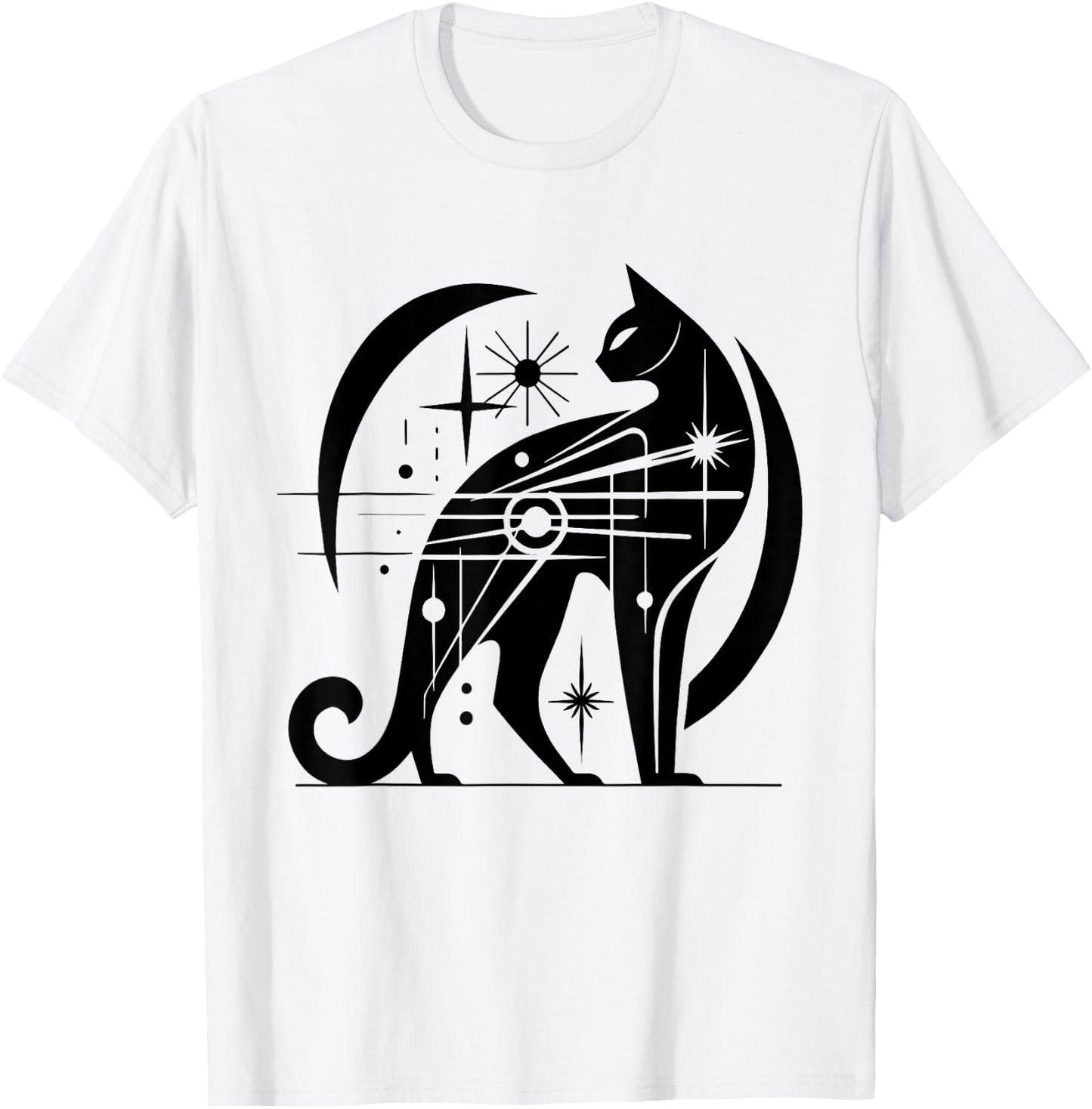 Cat Midcentury Mid Century Retro Atomic Age Modern T-Shirt - T-Shirt | White
