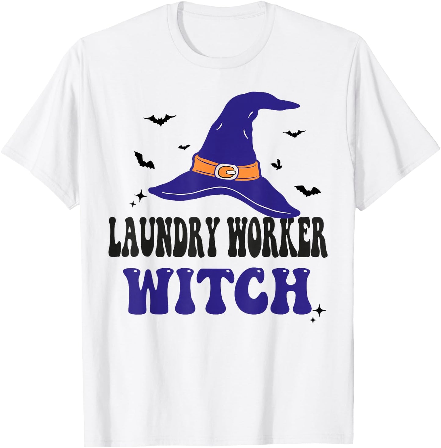 Laundry Worker Witch Halloween Funny Matching Group Costume T-Shirt - T-Shirt | White