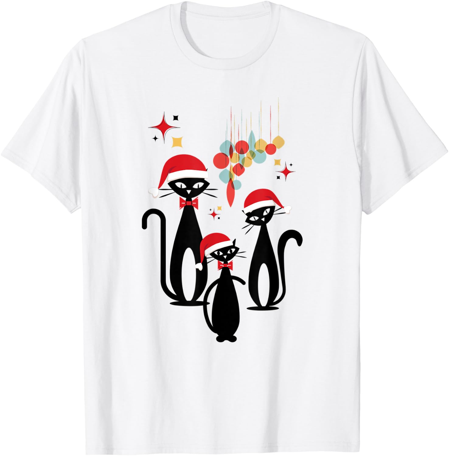 Funny Christmas Retro Mid Century Modern Cat Cool Women's T-Shirt - T-Shirt | White