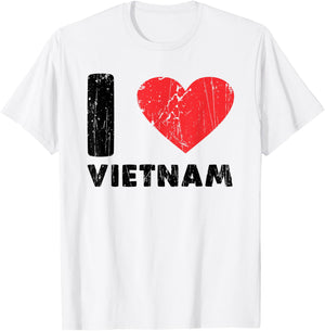 I Love Vietnam I Heart Vietnam Family Travel Vietnam Flag T-Shirt - T-Shirt | White